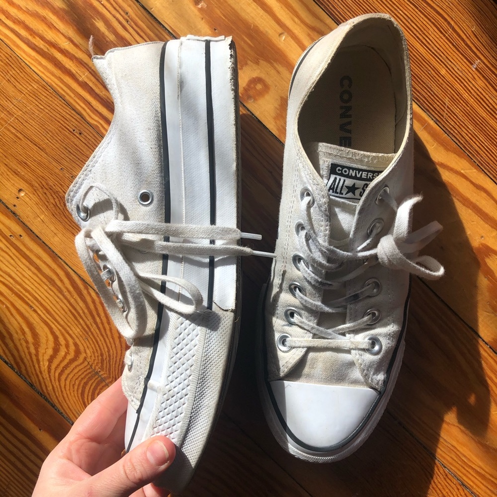 White Platform Converse